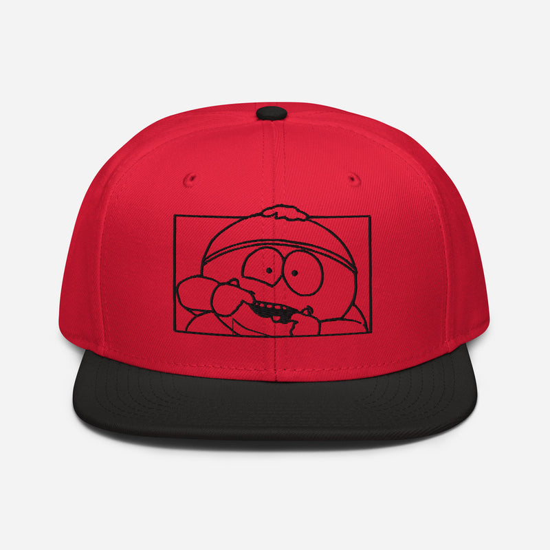 South Park Cartman Fun Face Embroidered Snapback Hat