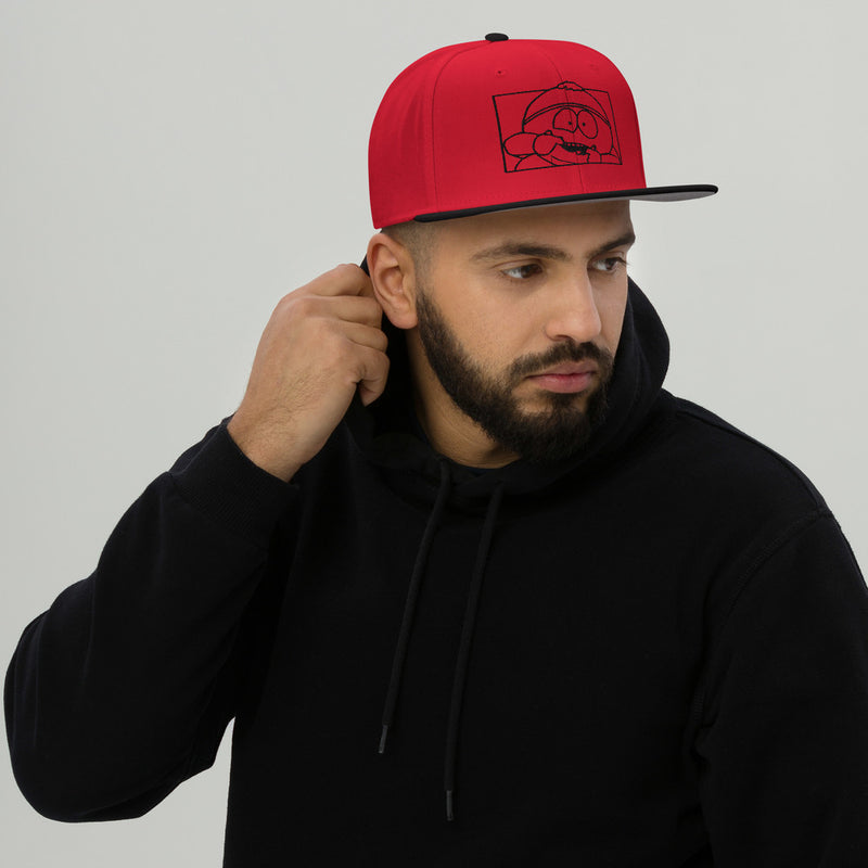 South Park Cartman Fun Face Embroidered Snapback Hat