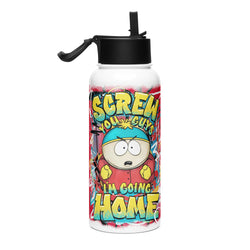 South Park Cartman Screw You Guys Stainless Steel Water Bottle with a Straw Lid