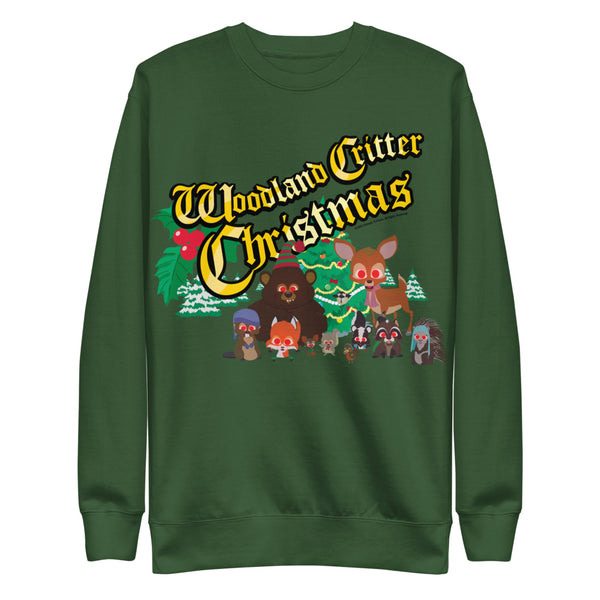 South Park Crewneck Woodland Critter Christmas Forest Green