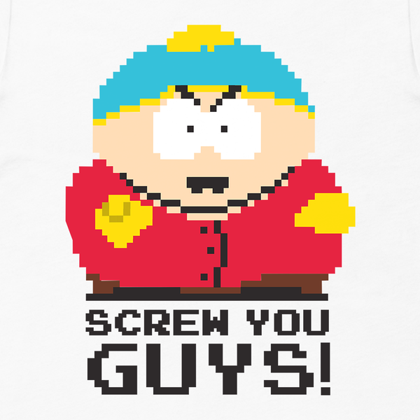 South Park 8-Bit Cartman Screw You Guys Adult Short Sleeve T-Shirt