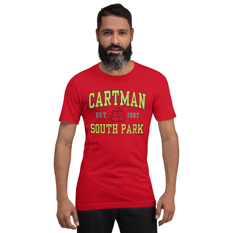 South Park Cartman Collegiate  Adult Short Sleeve T-Shirt
