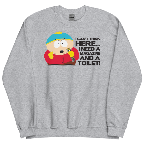 South Park Cartman Magazine and a Toilet Fleece Crewneck Sweatshirt