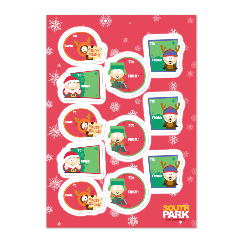 South Park Holiday Gift Label Sticker Sheet